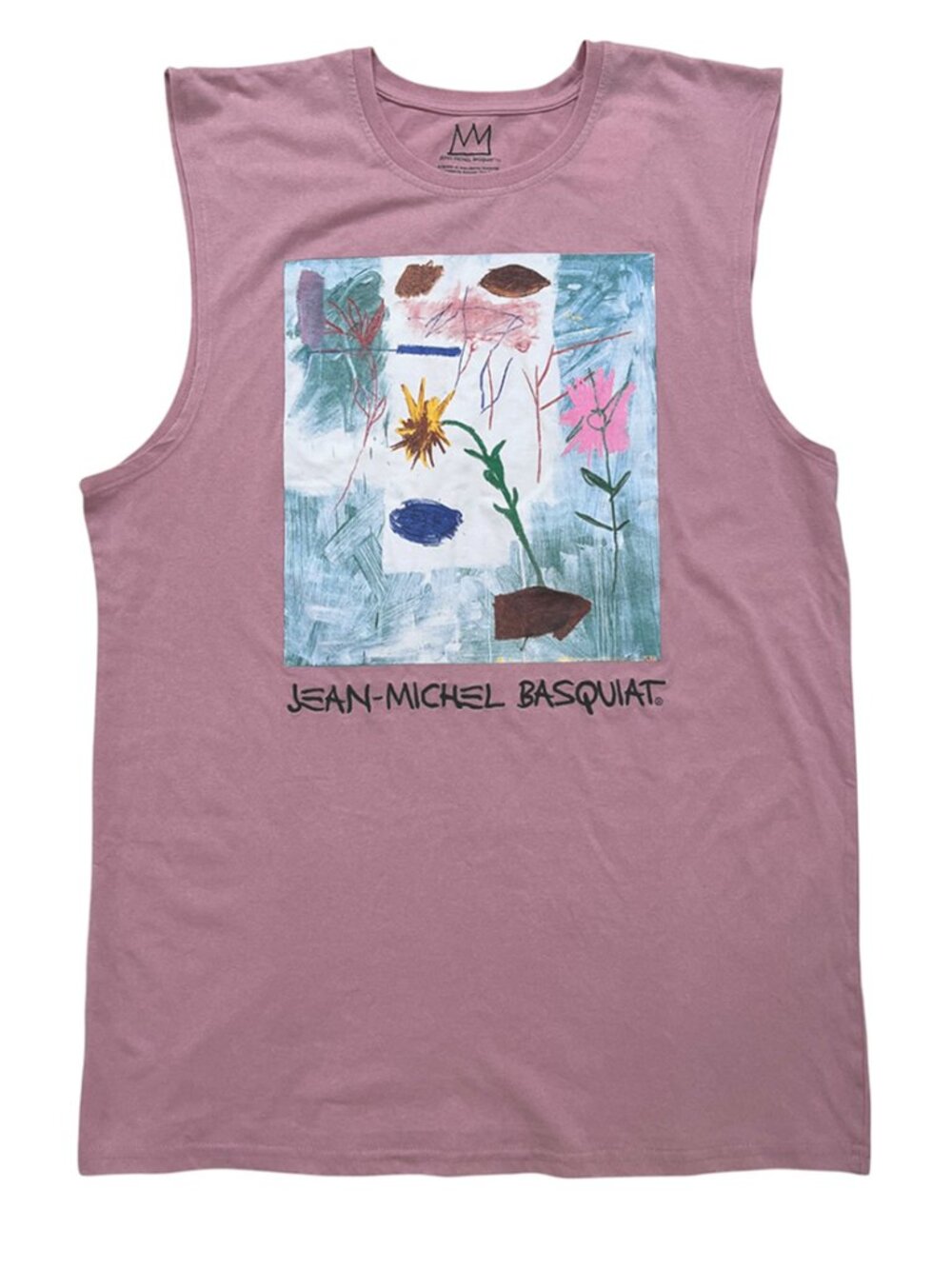 Basquiat Flower Graphic Men's Muscle Tank Top Medium NWT